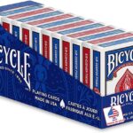 Bicycle Standard Playing Cards, Poker Size, 12 Pack – Classic Rider Back Design, Air-Cushion Finish, 6 Red & 6 Blue Decks