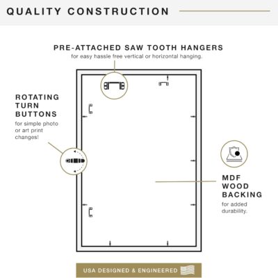 MCS Studio Gallery Poster Frame – Natural Woodgrain, 20 × 30 in, Vertical & Horizontal Wall Hanging (1‑Pack)