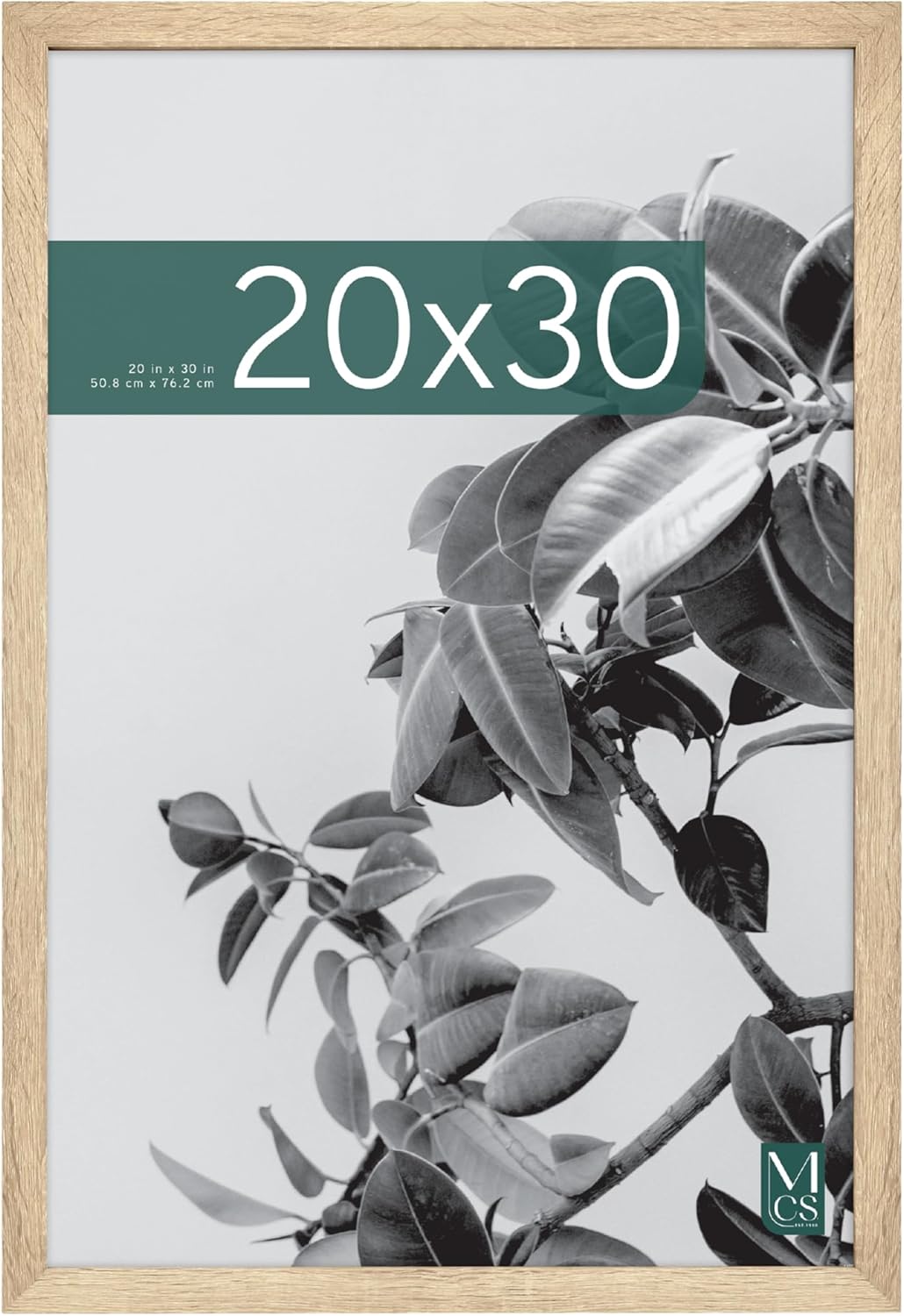 MCS Studio Gallery Poster Frame – Natural Woodgrain, 20 × 30 in, Vertical & Horizontal Wall Hanging (1‑Pack)