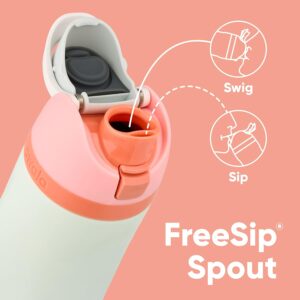 Owala FreeSip Insulated Stainless Steel Water Bottle with Straw – 24 oz, Shy Marshmallow